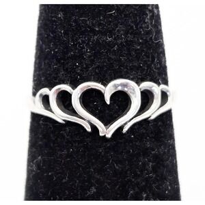 James Avery Sterling Silver Multi Heart Tiara Ring Size 4.5 Vintage Band